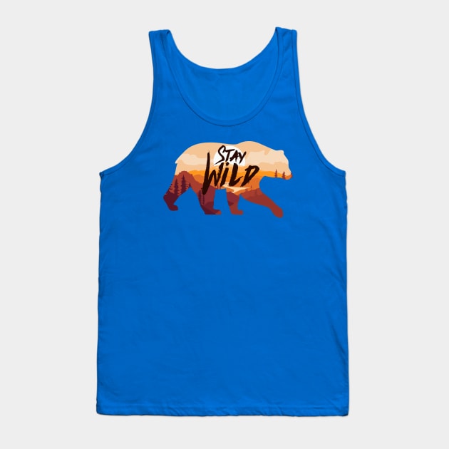 Stay Wild Bear Tank Top by Mako Design 